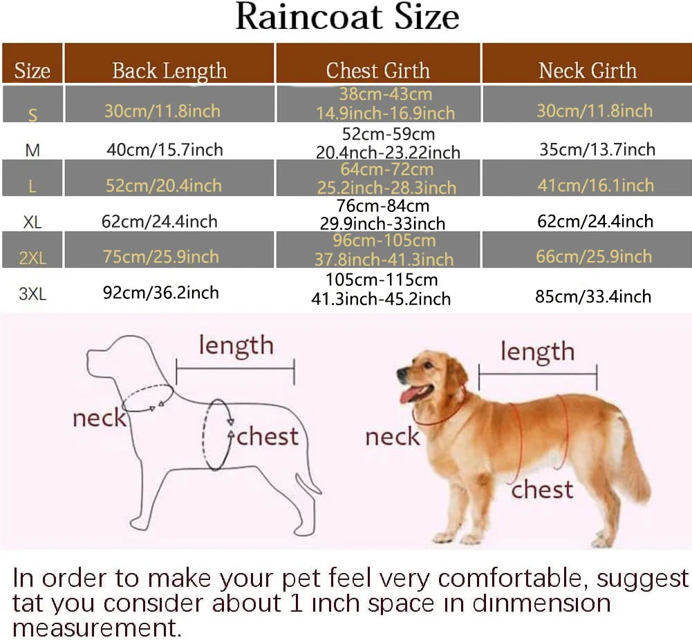 Hooded Dog Raincoat